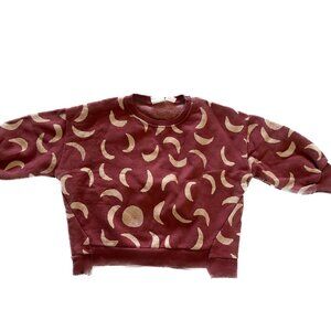 Zara Kids Relaxed Oversize Sweatshirt Moon Sun Print Pink 4 5 Toddler